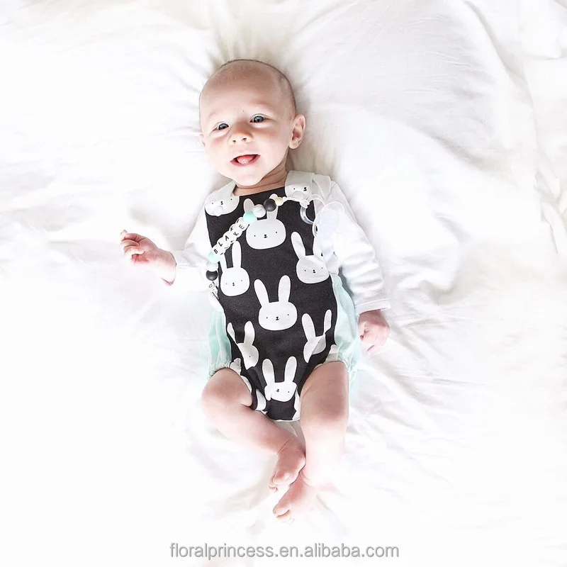 

2017 new baby clothes Amazon's hot style children's costume baby bunny heads print rompers, As picture