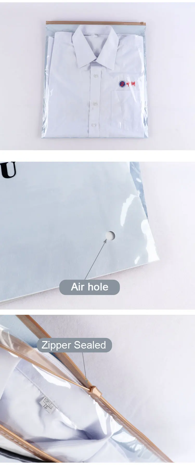 eco friendly high grade custom printed own logo transparent ziplock pe plastic packaging bag for underwear