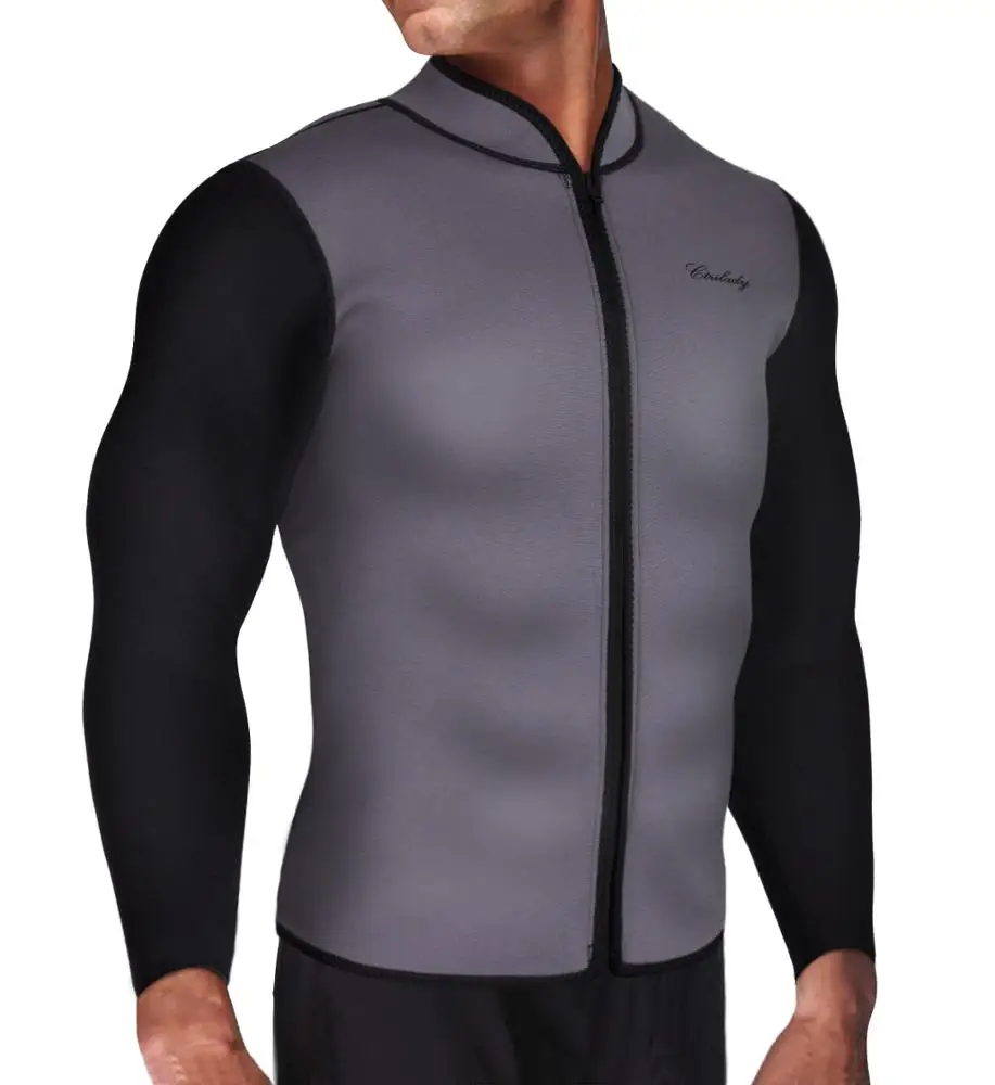 

Men Neoprene Wetsuit Jacket Front Zipper Long Sleeves Workout Tank Top For Swimming Snorkeling Surfing Jacket Workout Vest