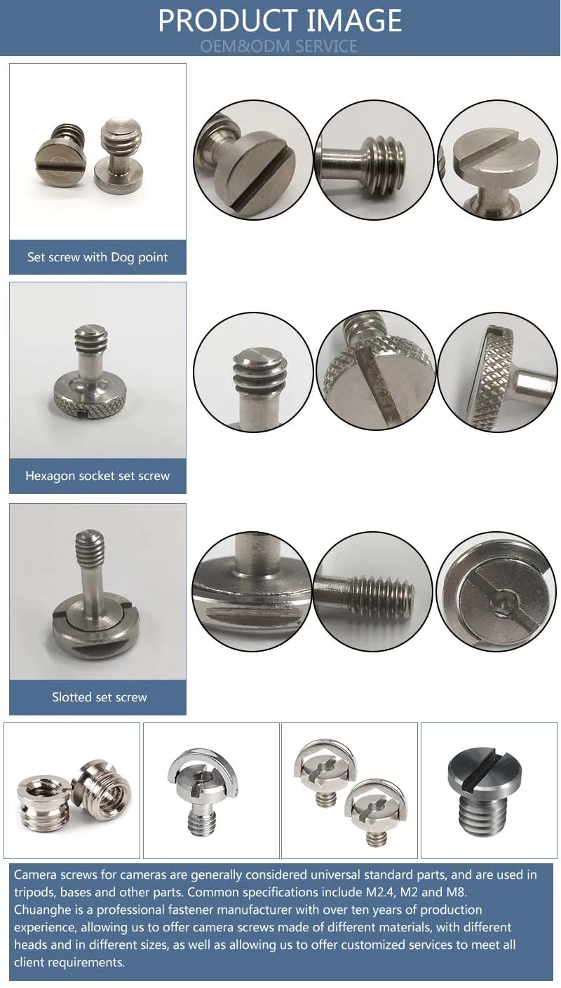 Factory Direct 1/4 Camera D Ring Screw 4mm Hex Head Hinged Stainless