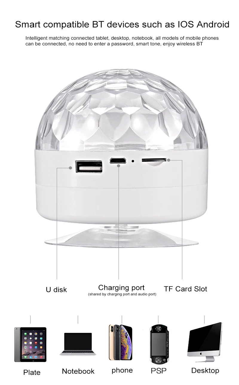 New Cheap Wireless BT LED Stage Speaker Color Light Radio Mini Speaker - ANKUX.COM