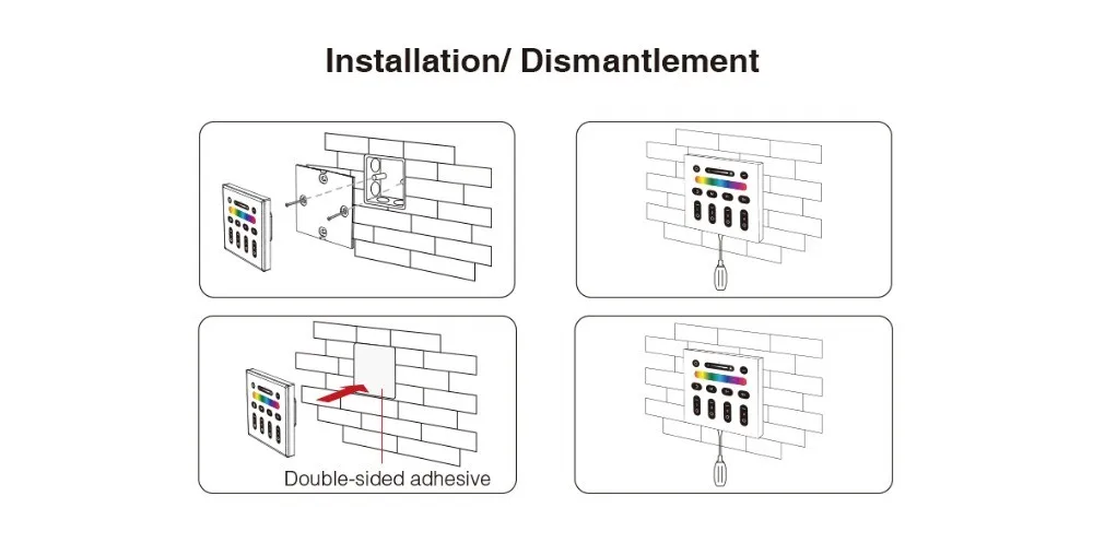 Gledopto RF remote rgb touch controller zigbee plus products Wall mounted switch dimmable - ANKUX.COM
