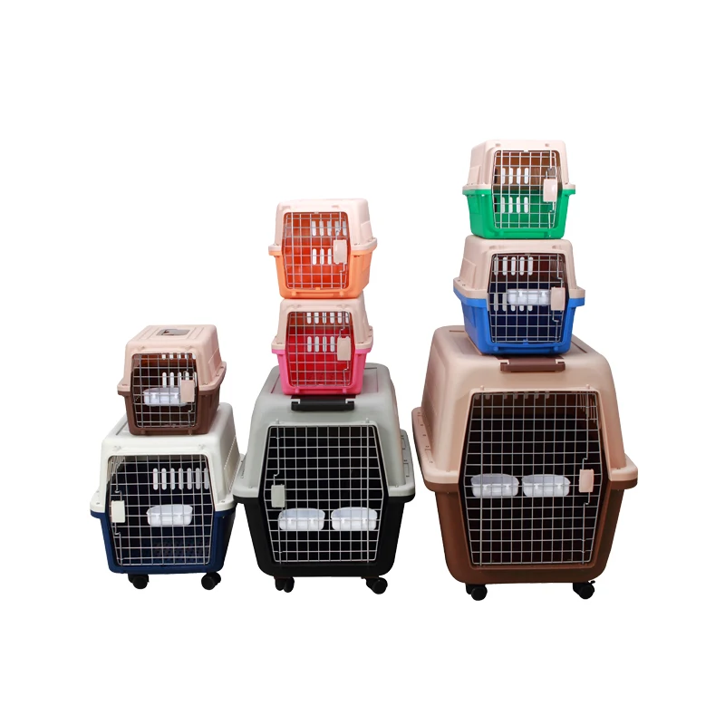 Sturdy and durable PP plastic flight carrier Transport crate top load pet dog kennel