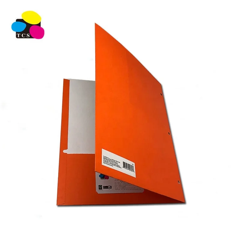 
ECO-Friendly Lehui High Quality Letter A4 Size Orange Two Pockets Paper File Folder 