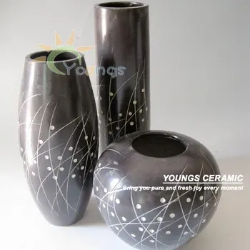 Hand Made Chinese Modern Ceramic Flower Vase Sets For Retail And