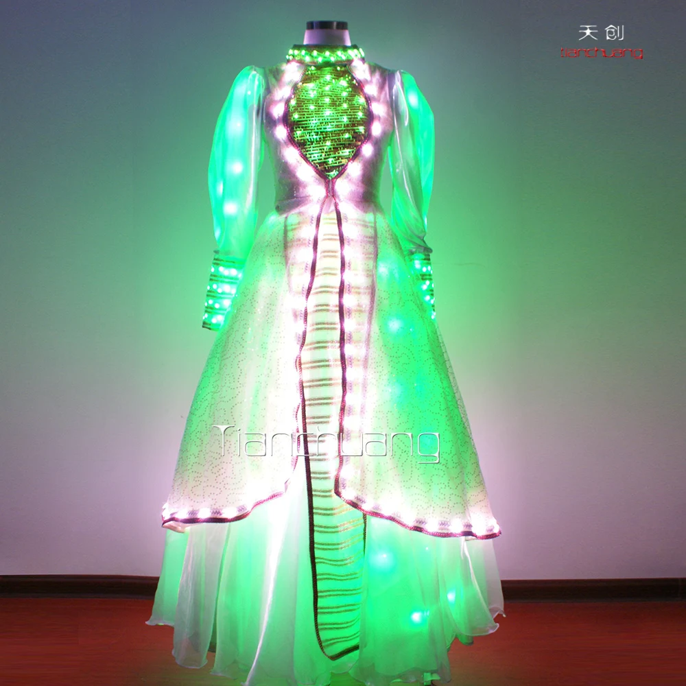 
2015 dancing dresses ballroom, luminous costume for stage, light up suit 