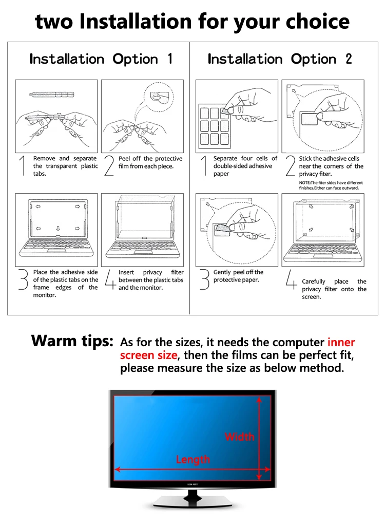 Privacy Filter Lcd Notebook Privacy Screen Protector Removable Laptop