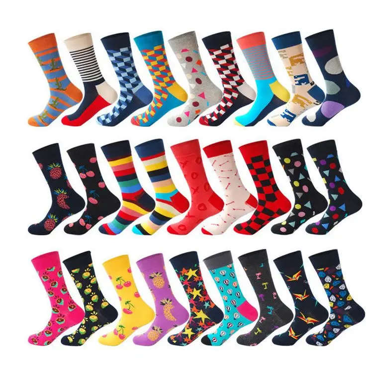

High quality Custom design pattern colorful men dress socks