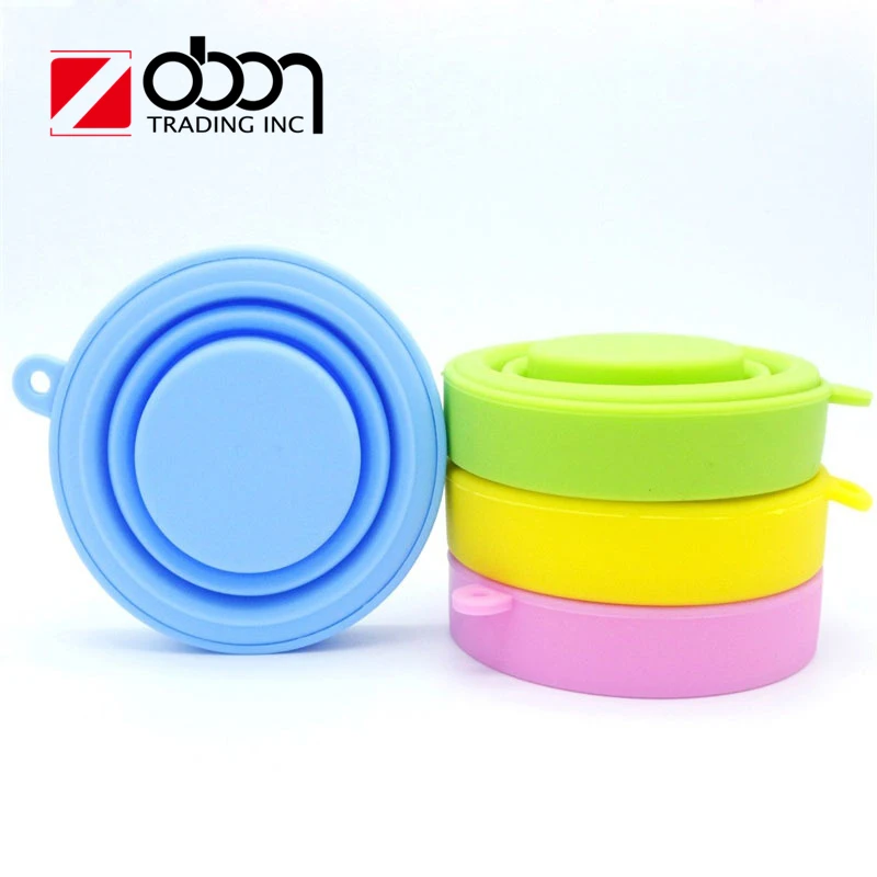 

180ml mini Camping Portable Folding Drinking Mug Collapsible Silicone Water coffee Cup With lid, Customized color