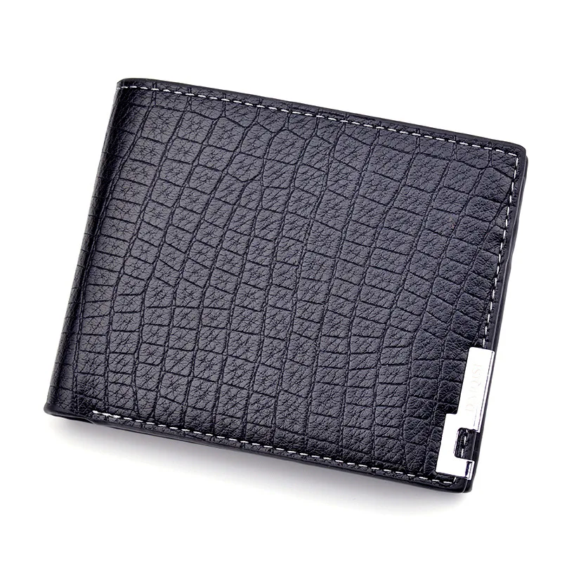 

2019 New business men wallet short Croco soft wallet fashion change purse, Coffee,black