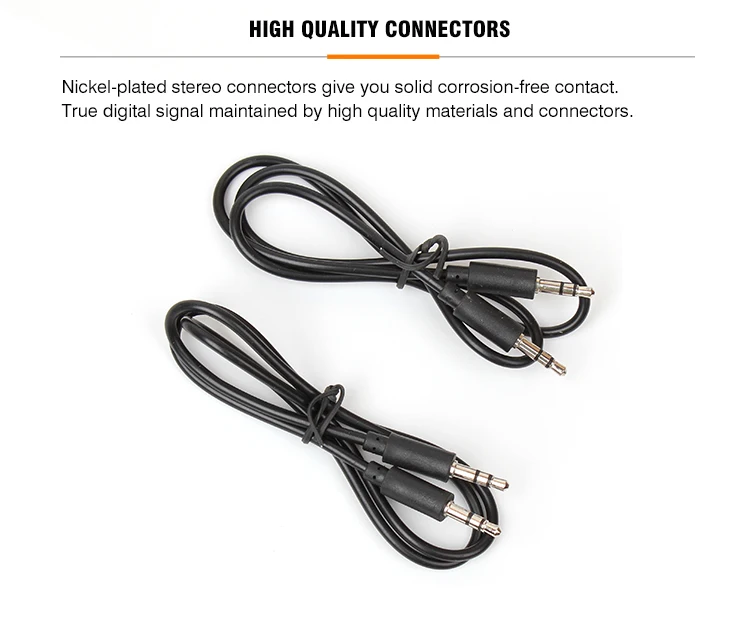 Wholesale Factory Price 3.5mm Audio Aux Cable 3.5mm 3 Pole To 3.5mm 3