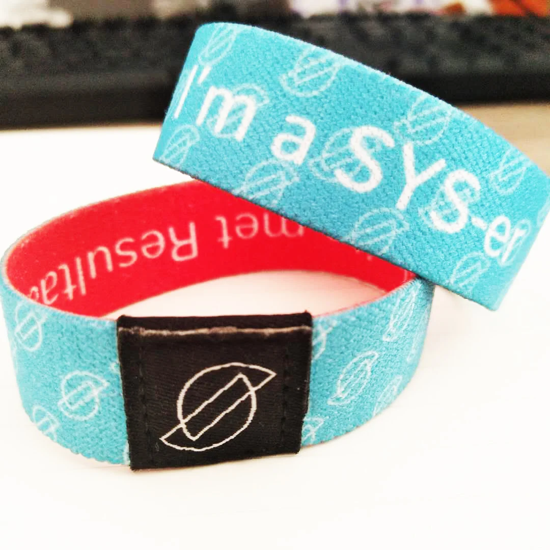 Custom Elastic Fabric Polyester Bracelet Event Wristband For Party With Logo Buy Woven