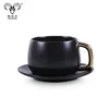 High quality coffee cup and saucer with gold handle Cappuccino Coffee Cups and Saucers Sets For Home Hotel Restaurant