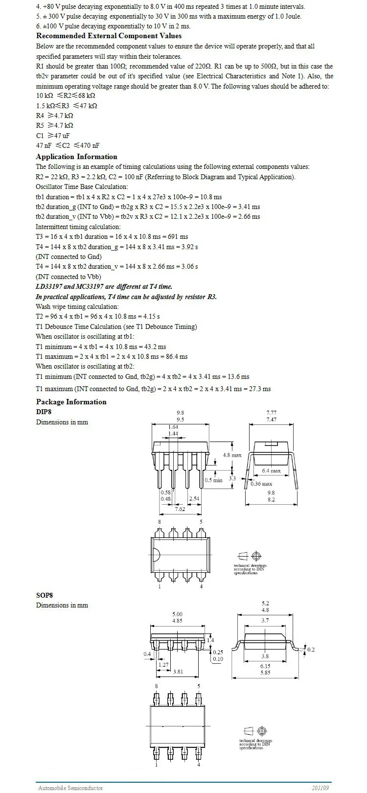 Motorcycle driver IC INTERVAL AND WIPE latest technology MC33197