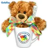 Custom plush soft bear in ceramic mug