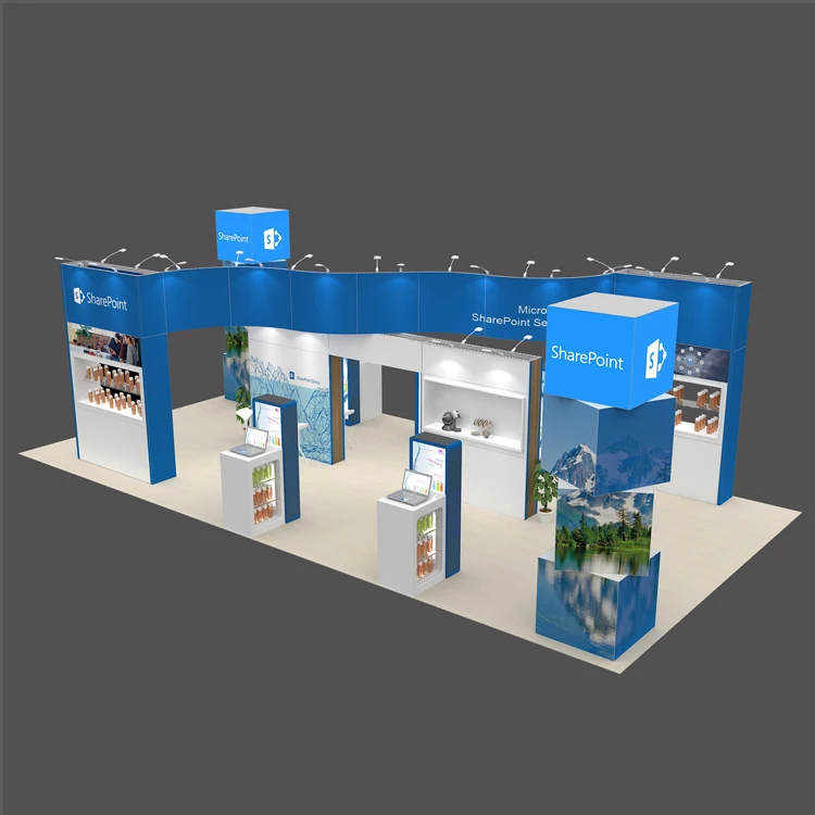 6x12m Large Exhibition Booth With Display Counters For Trade Show Buy