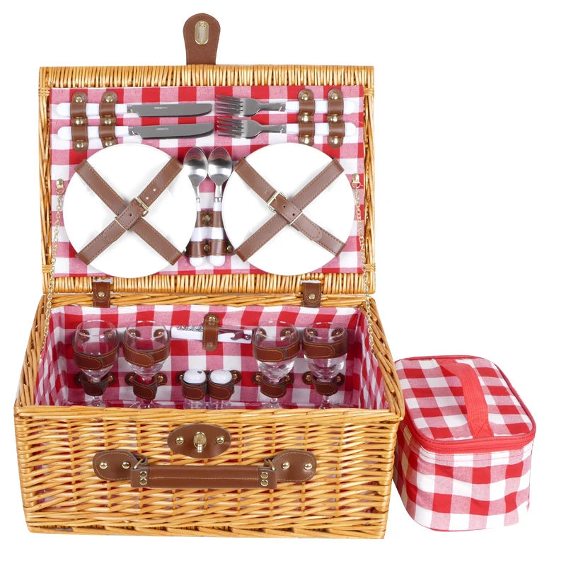 

Free Shopping Romantic Ideas Hot Design Handmade Wicker Picnic Baskets, Honey