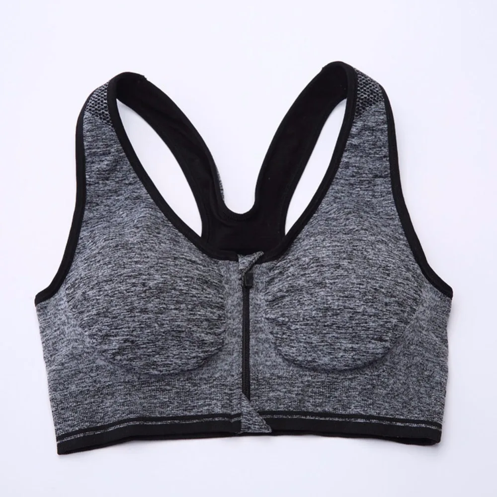 

Custom Front Zip Wireless Yoga Sports Bra, Customized