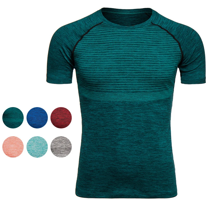 

multicolor sport men gym clothing gym wear t shirt sport men t-shirt, Optional