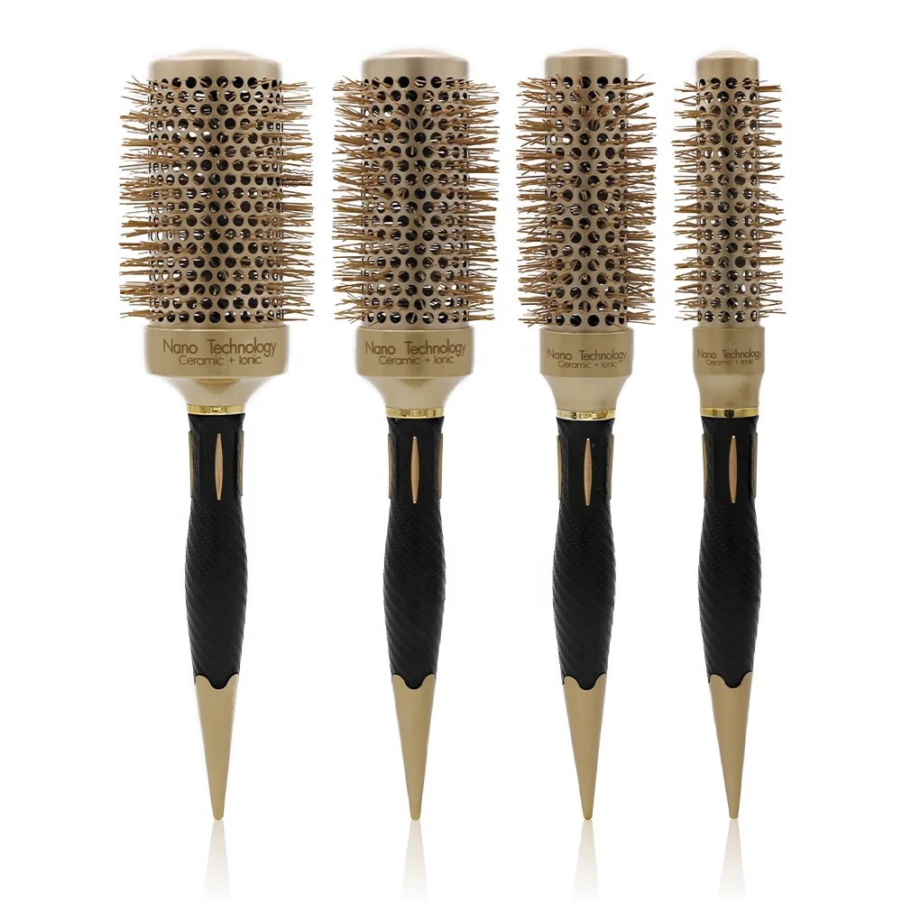 

Ceramic Ionic Round Barrel Styling Hair Salon Gold Hairdressing Brush