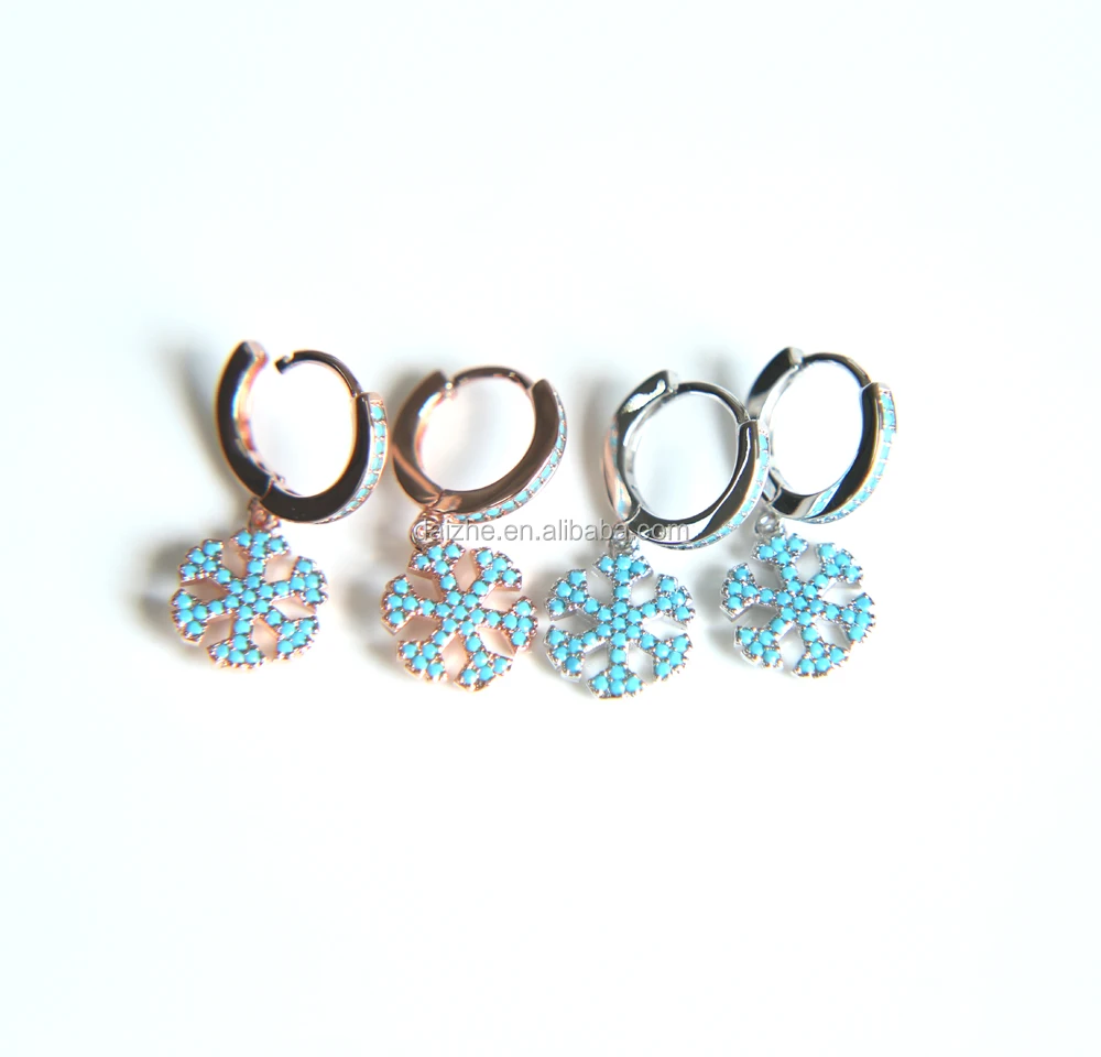 

New Arrival Fashion jewelry 2021 christmas gift rose gold snowflake dangle earring