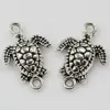 Factory Wholesale Turtle Connector Charms Antique Silver Animal Tortoise Pendants DIY Jewelry Findings
