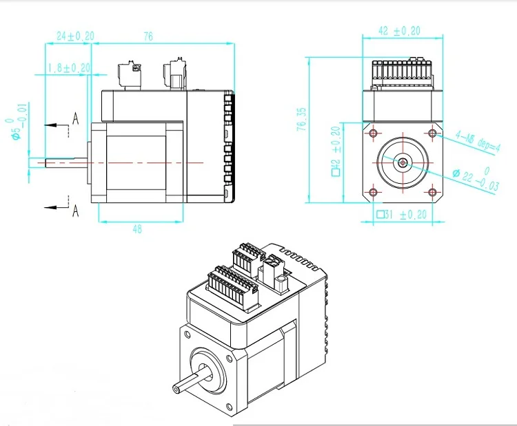 JMC low noise electric motor for engraving machine kit integrated stepper motor