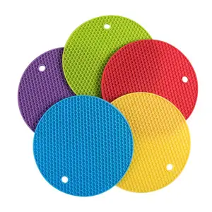 Image of 6 Pack Food Safe Heat Resistant pad Silicone Pot Holders Trivets Mat