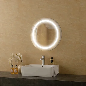 Macmillan Round Led Lighted Mirror In 2018 Bathroom Bathroom Modern Led Lighted Wall Mounted Vanity Mirror Round Shape