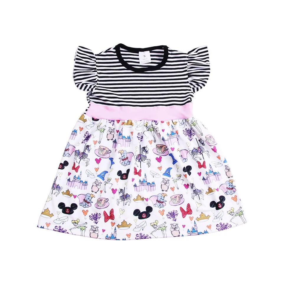 

Princess Girls Flutter Sleeve Knee Length Party Mouse Dresses, Colors