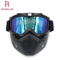 

Anti-skid Motorcycle Helmet Mirrored Lens Detachable Riding Goggles Mask