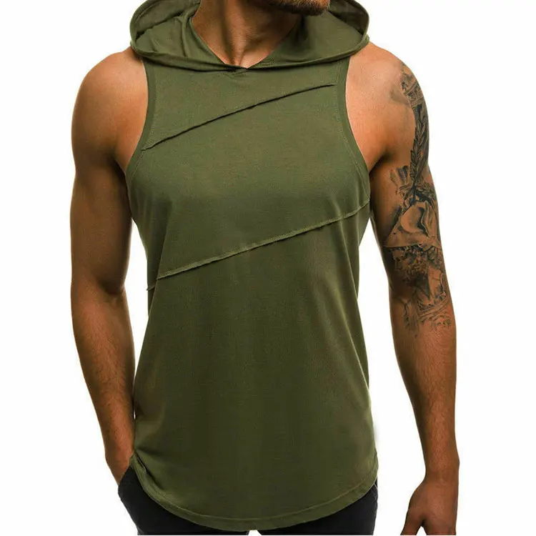 Wholesale Athletic Tank Tops With Hood Mens100%cotton Bodybuilding ...