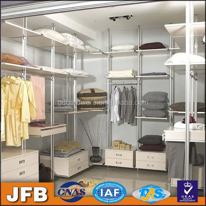 Dressing Room Partition Aluminum Wardrobe Back Wall Cloakroom Pole