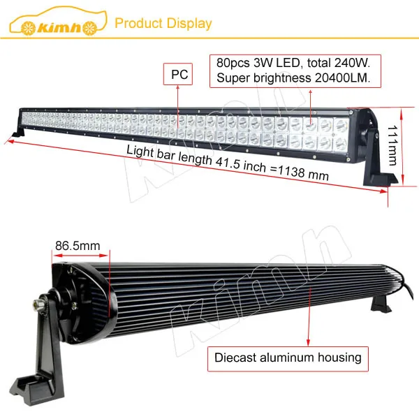 Factory Direct Price 240w 20400lm Motorcycle Magnetic Led Light Bar ...