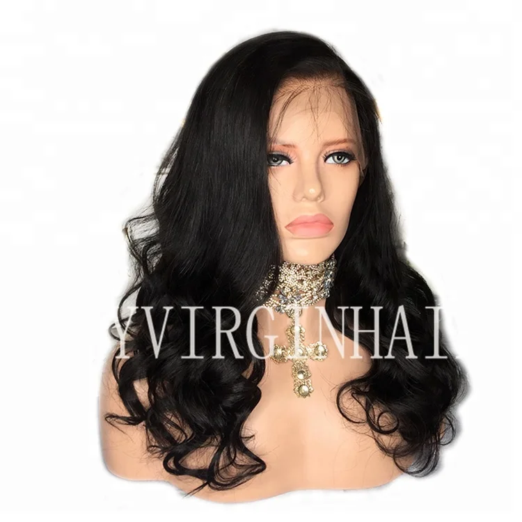 

Free Shipping Invisible Knots Glueless Brazilian Human Hair Lace Front Wig In Stock