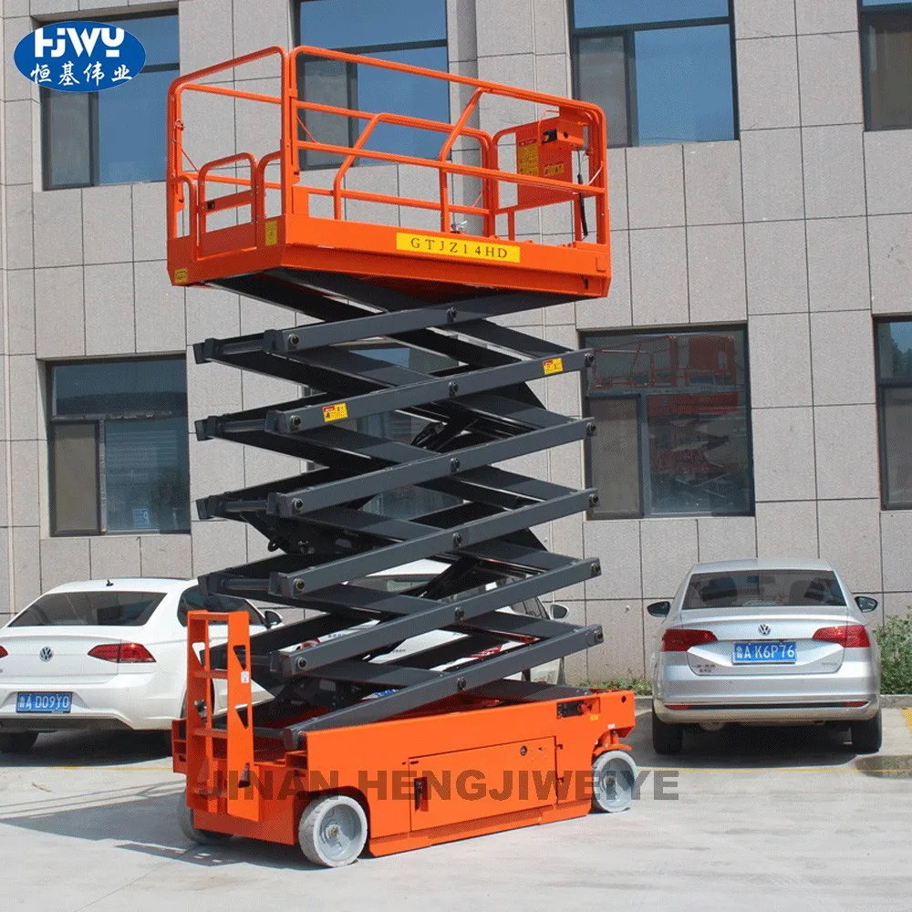 Jinan scisoor lift table Self moving model eco<em></em>nomy work platforms