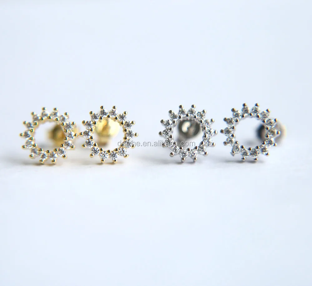 

2021 cheap wholesale AAA cubic zirconia girls stud circle earring
