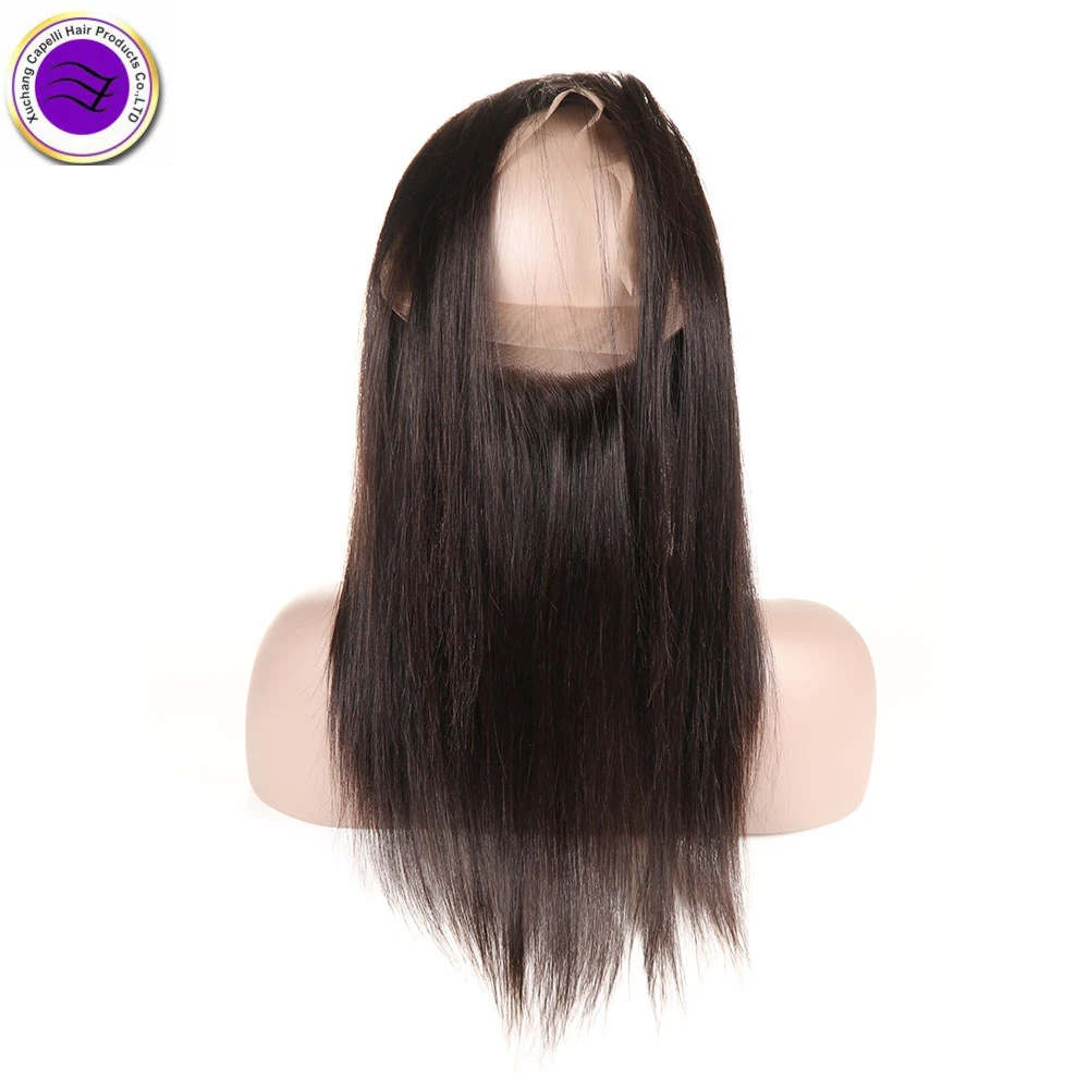 

Virgin Remy Brazilian Silky Straight 360 lace frontal