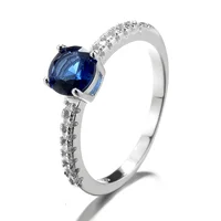 

Luxury Silver Princess Ring 925 Sterling Silver Ring Diamond Engagement Fashion Sapphire Ring