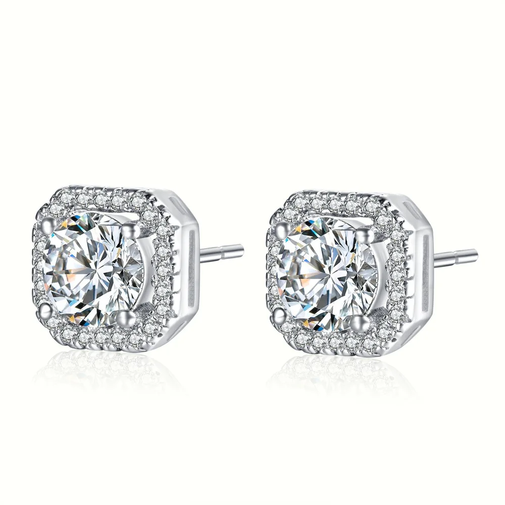 

Clear cubic zircon stud earrings for girls