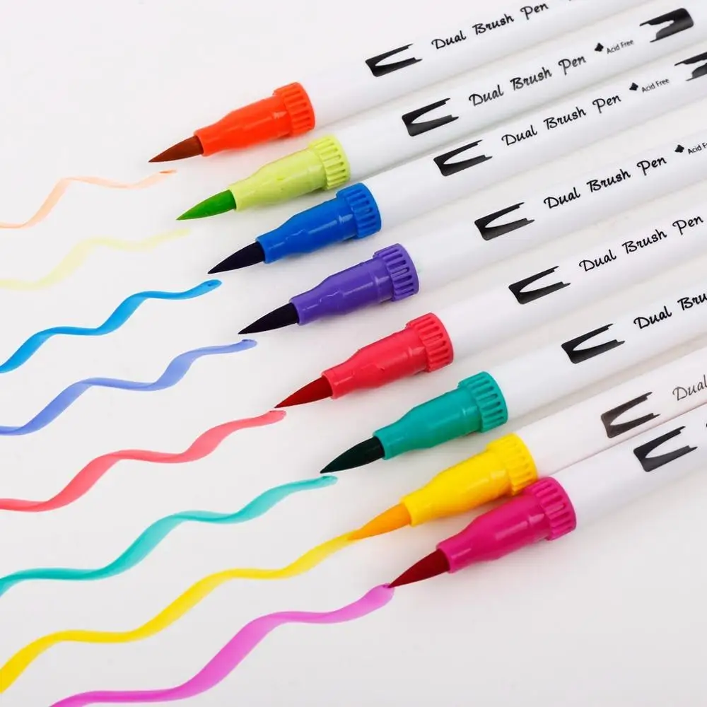 Watercolor Dual Brush Tip Art Markers And Highlighters 60 Colors Brush