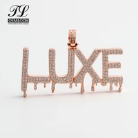 

Rose Gold Jewelry Custom Pendant Initial Alphabet Bubble Drip Iced Out Letter HipHop Jewelry Pendant