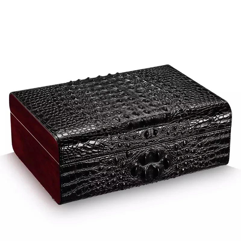 

Custom High Glossy Cedar Wooden Cabinet Handmade PU Leather Cigar Humidor Box, Red/customized