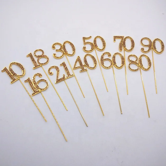 light topaz rhinestone gold double number cake topper.jpg