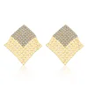 Bohemia Fashion Crystal Copper Dangle Earrings Sequin Tassel Drop Earrings Irregular Stud Earrings (KER198)