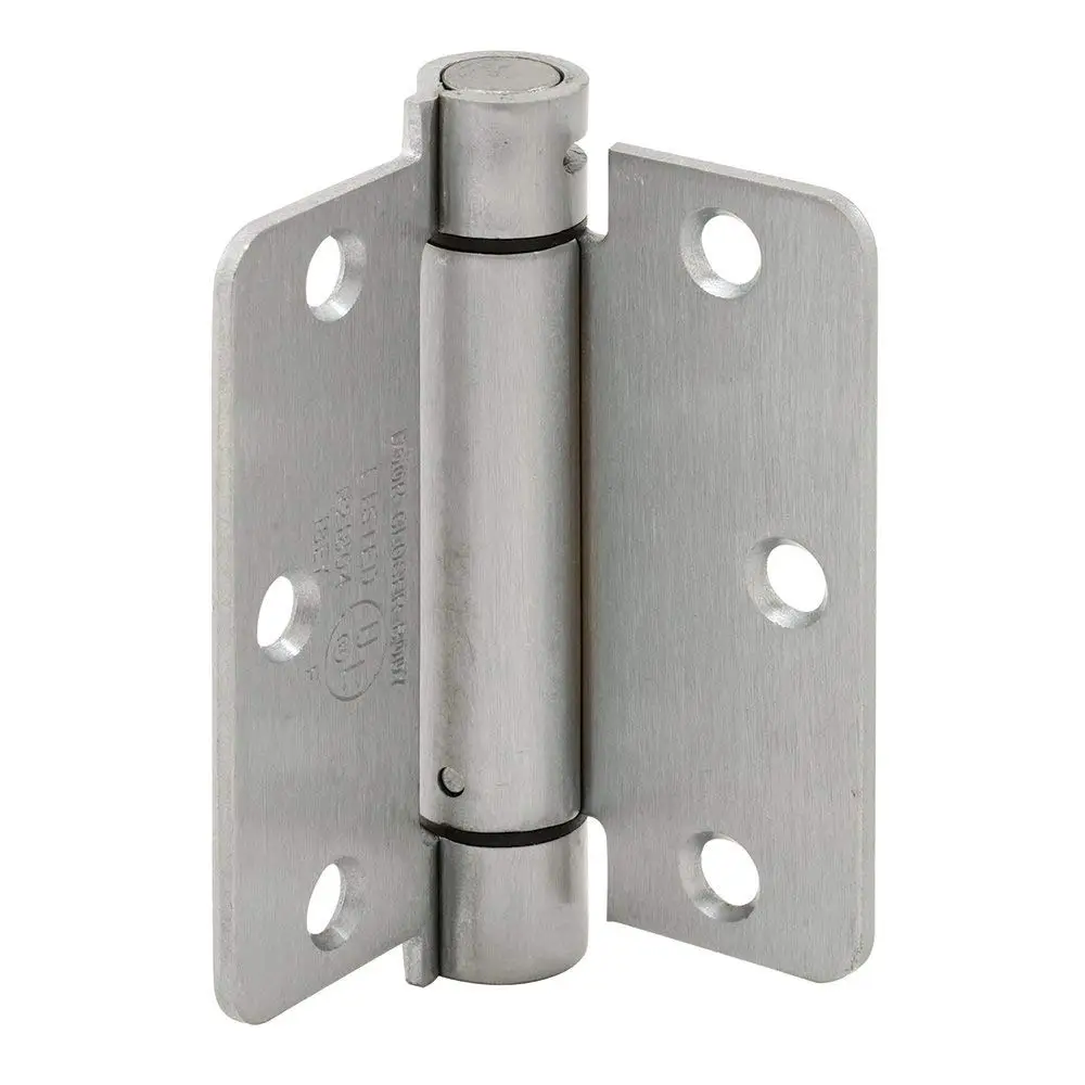 Box of 3 Hinges Hager Ecco UL Listed Spring Hinge EC1105 4.5 Inch x 4.5 Inch US26D//626-Satin Chrome Single Acting Full Mortise