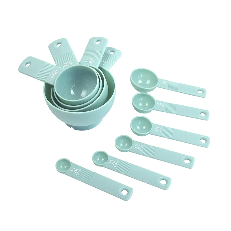 

China Factory Wholesale Best Selling 10-piece Measuring Tools Set Plastic Measuring Spoons Cups, Black
