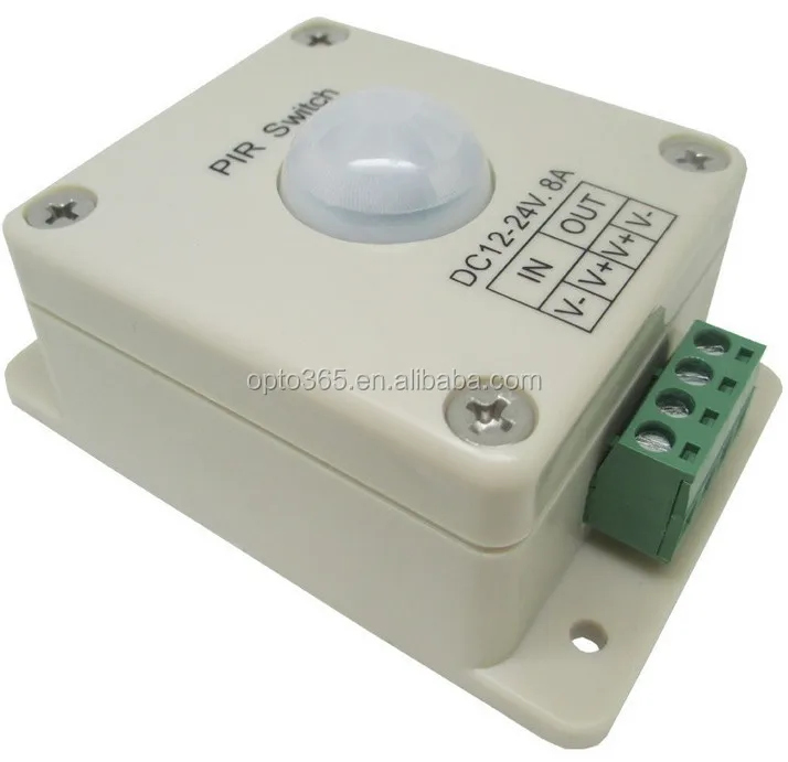 Mr.Geeker DC 12V to 24V 8A Automatic Infrared PIR Motion Sensor LED Light Switch Black