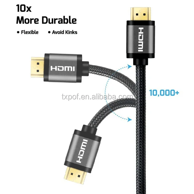 6 feet 5m hdmi cord 3d 4k18gbps with ethernet hdmi braided cable - ANKUX.COM