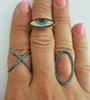 2016 Fashionable 925 sterling silver micro pave cz evil eye,X cross,circle turquoise ring